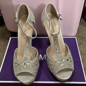Bridal, formal evening peep toe heels